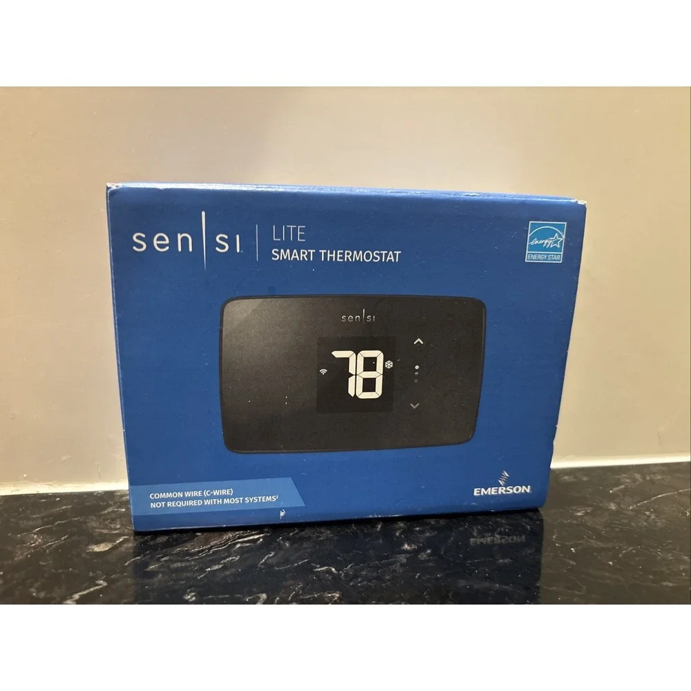 Emerson Sensi Lite Smart Black Thermostat ST25U Apple Google Alexa NEW